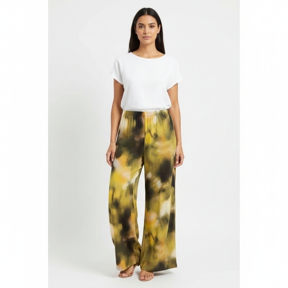 Bryn Walker Wide Leg Flood Pants Cross-Dye Size S NWOT, Inseam 29", Stretchy
